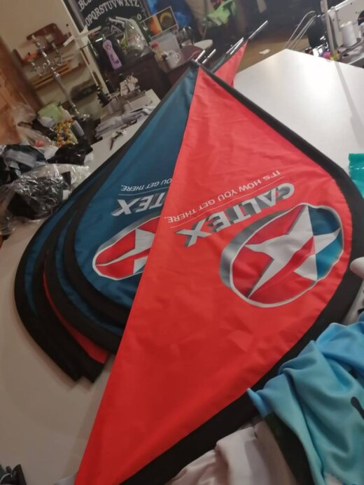 Dye sublimated Flags and banners archives and branded gazebos and much more made to order Our pricelist for all flags and banners and gazebos are on our website. Banners & Flags made to order. Kindly have a look and scroll through our fals and banner website as we have many actual photos. We also print photo blankets, tablecloths, directors chairs, parasols, sublimated shirts and office and casual shirts and apparel.