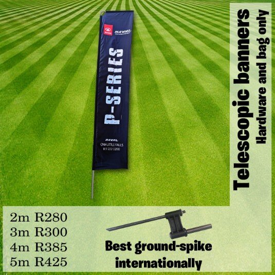 We manufacture banner systems hardware right here in SA