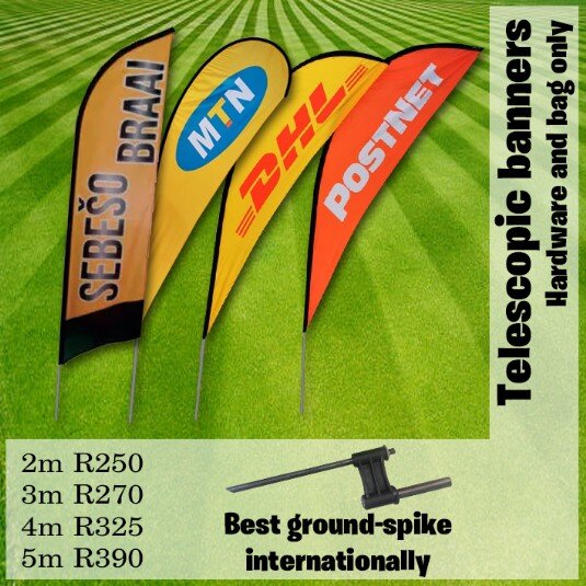 We manufacture banner systems hardware right here in SA